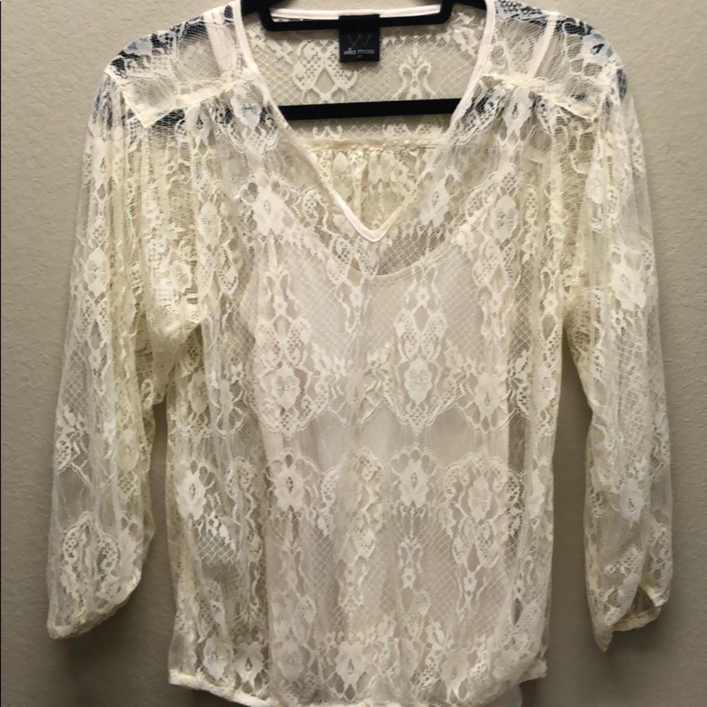Ella Moss lace blouse with tank top.